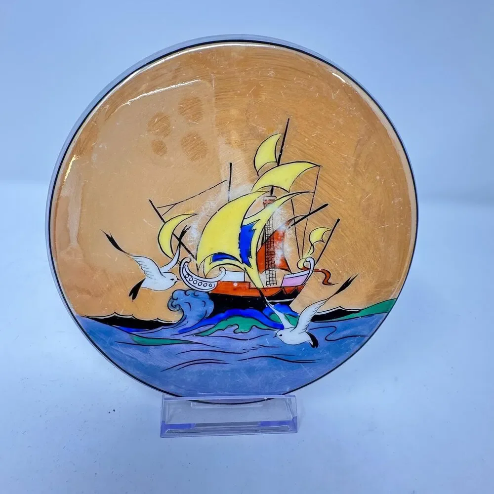 Noritake Lusterware Galleon Ship Porcelain 6